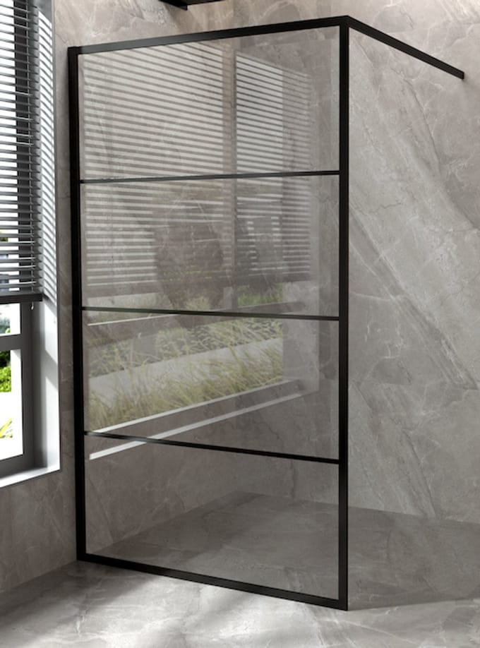 LINEA UNO - LINEA UNO - Ternem 90 x 200 - Mat zwart - Inloopdouche - - Nano coating - Easy Clean - Douchewand - 105005 - - 105005