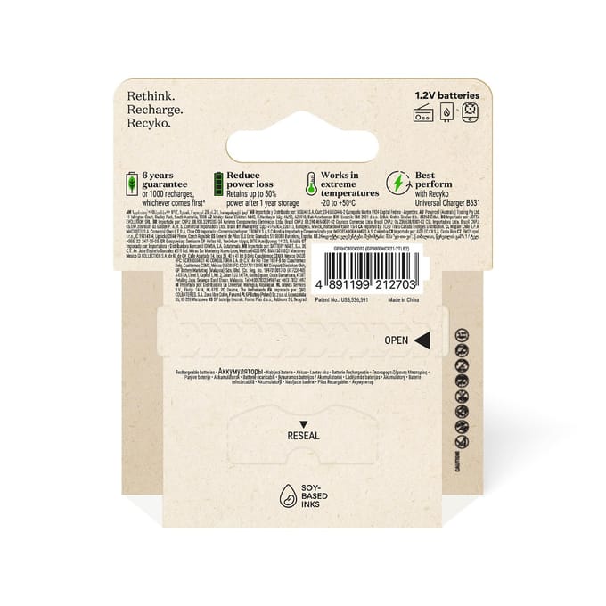 GP NiMH ReCyko+ AA Batterijen 2100mAh (4-pack)