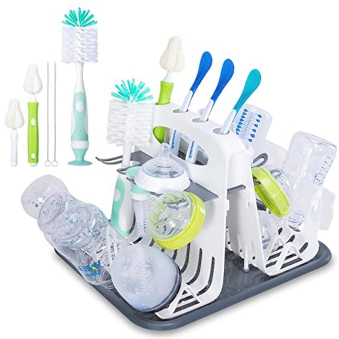 Hoge capaciteit droogrek voor babyaccessoires met 6 borstels - Universeel aanrecht droogstation