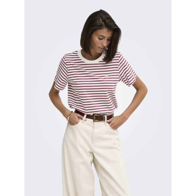 Jacqueline de Yong Jdy pisa gestreept t-shirt met hartje