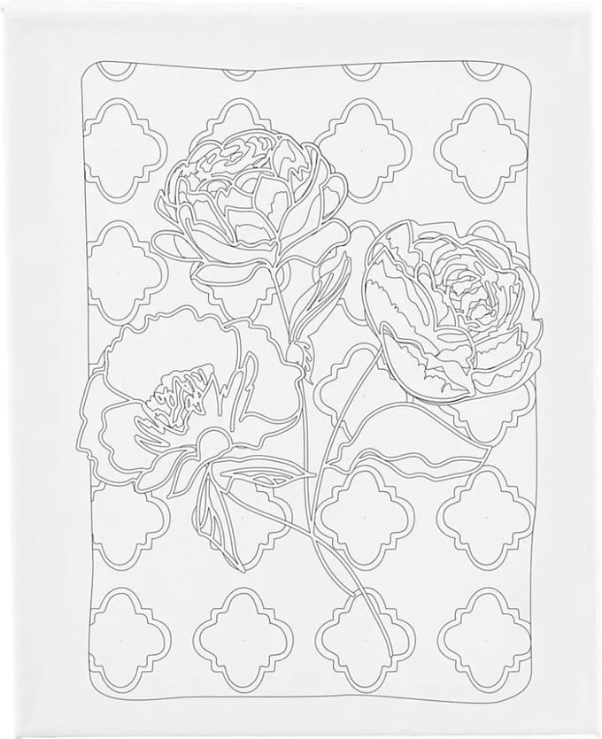 Creativ Company Schildercanvas met print Rozen 24x30 cm