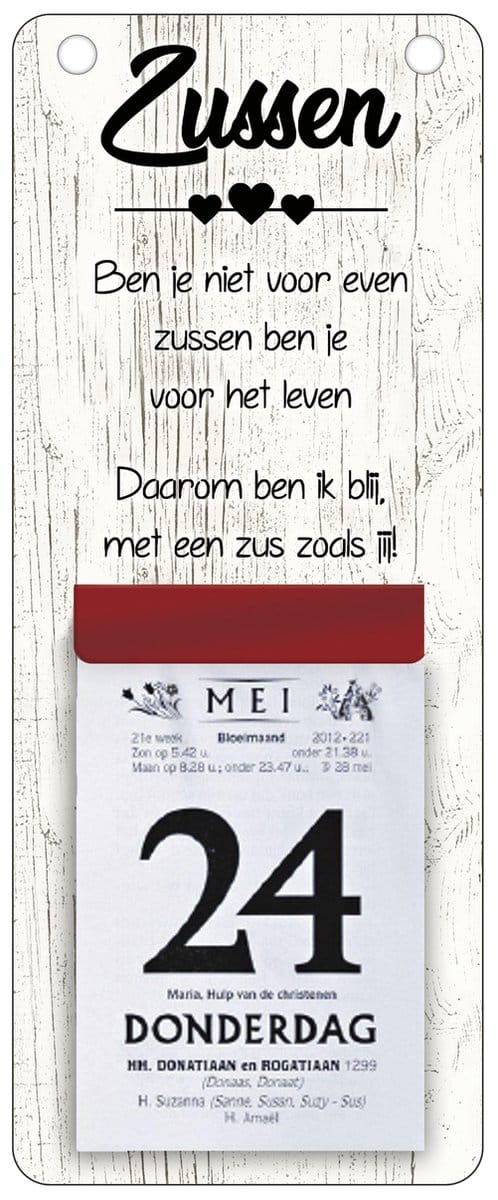 Scheurkalender 2027: Zussen ben je niet voor even... | Kalender