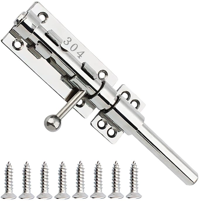 Sliding Bar Deurslot 20 cm - RVS, Robuuste Beveiliging voor Deuren