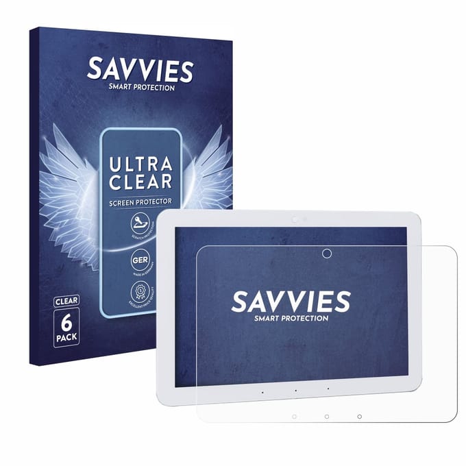 Savvies - Screenprotector voor Amazon Echo Hub 8" - Folie Beschermfolie transparant 6 Stuks