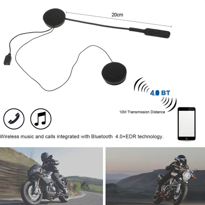 Motorfiets Motorhelm Bluetooth Headsets Draadloze Koptelefoon Bluetooth 5.0 Dubbele Stereo black