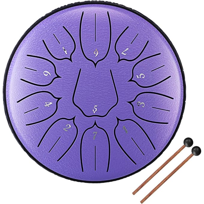 6 inch 11-Tone Steel Tongue Drum Handpan Drums met drumstokken Percussie Muziekinstrumenten paars