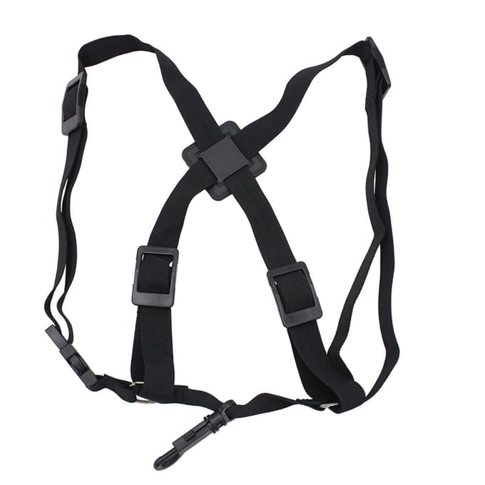 Verstelbare Saxofoon Borst Schouderband Harness Muziekinstrument Accessoire black