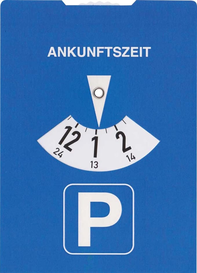 Parkeerschijf van karton, blauw