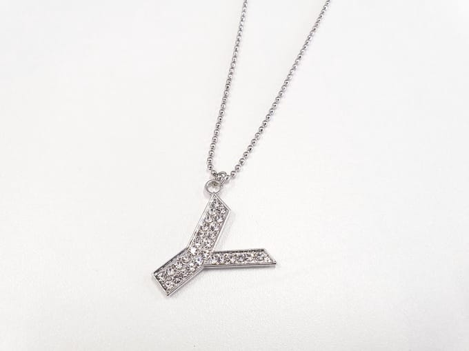 Ketting Met Letter Diamand - Y