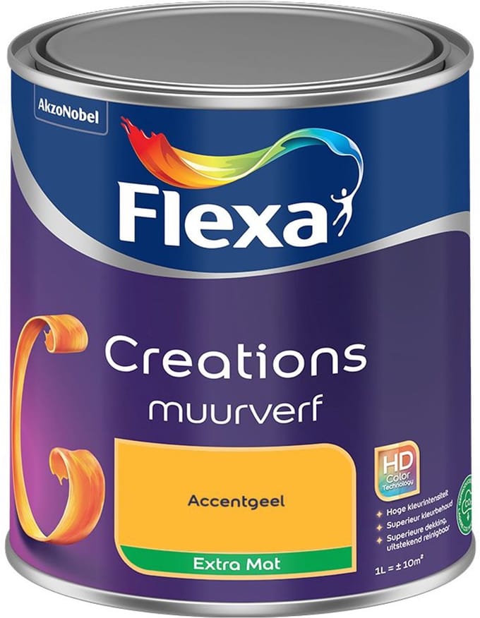 Flexa - Creations Muurverf Extra Mat - Accentgeel - Mengverf - 1 L