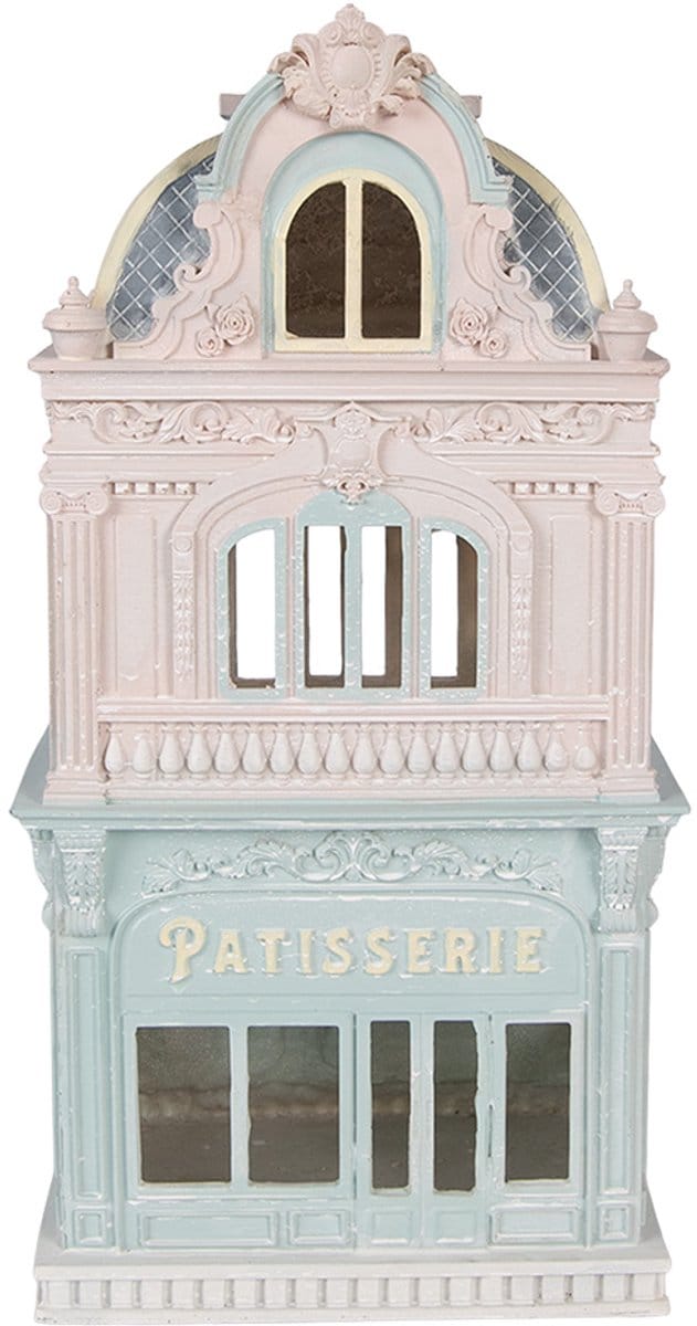 Clayre & Eef Decoratie Beeld Huis 19x15x38 cm Blauw Kunststof