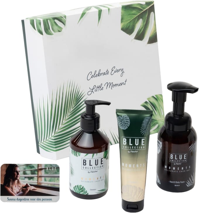 BLUE Collection Giftbox Bathroom - Hand & Body Foam - Shampoo - Handcrème - BLUE Wellness Dagentree voor 1 persoon