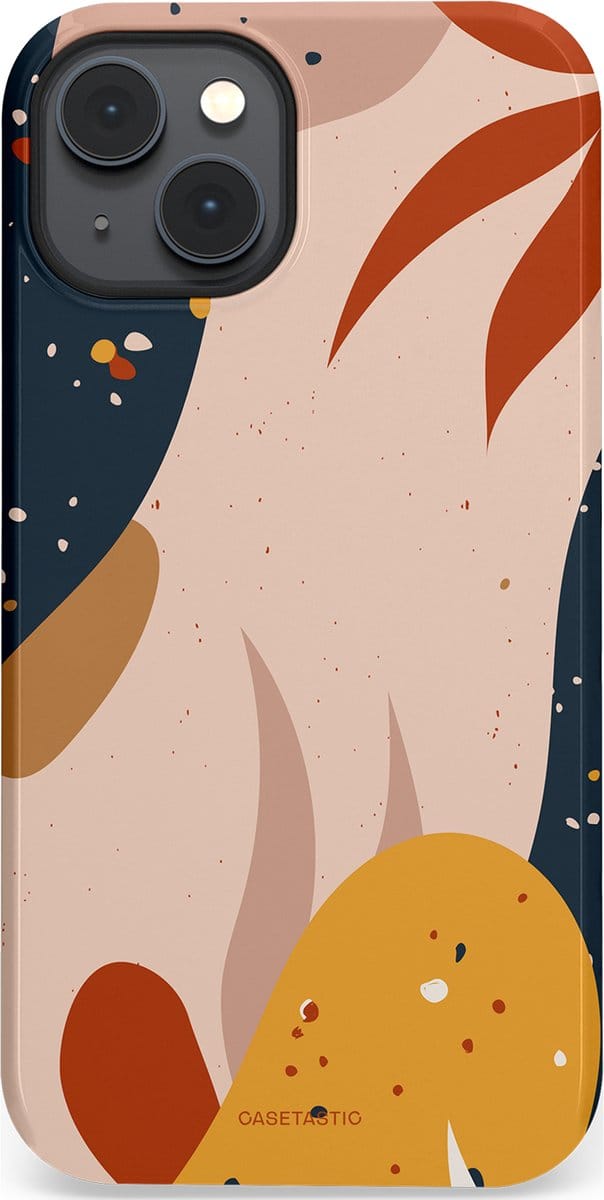 Casetastic hoesje geschikt voor Apple iPhone 14 Plus - MagSafe - Dubbellaagse bescherming - Terravorm - Fashion Case - Zand Donkergrijs Perzik Okergeel