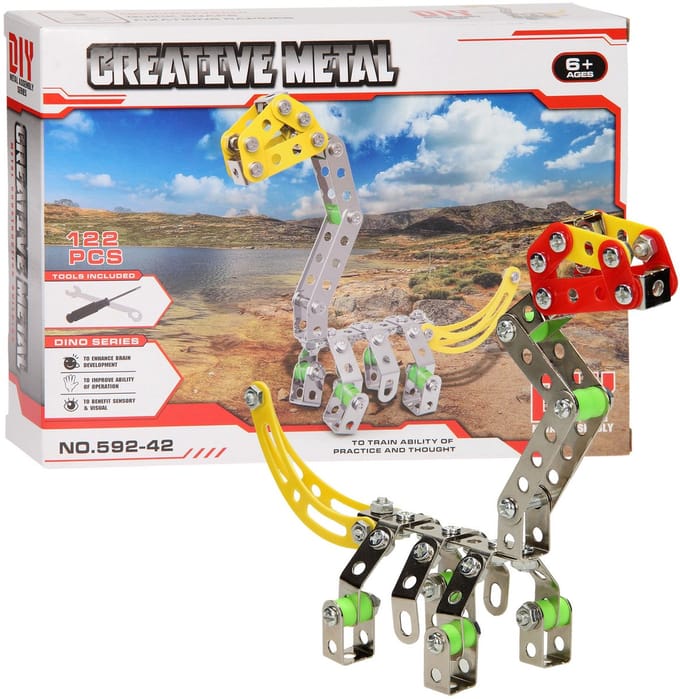 Constructieset Metaal Dino, 122 dlg.