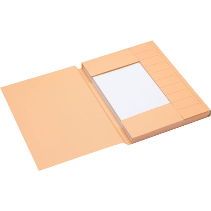 Dossiermap Secolor A4 3 kleppen 100% gerecycled karton 250 gr chamois