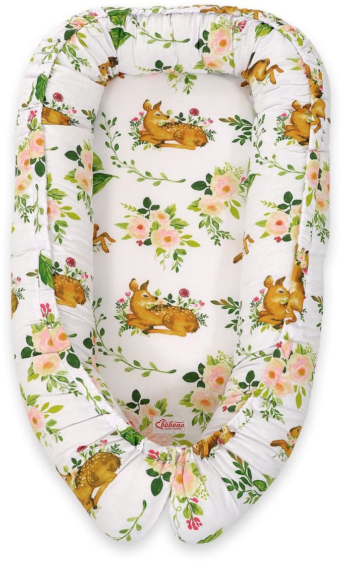 Babynest dubbelzijdig Premium Cocoon voor baby's BOBONO - in het bos