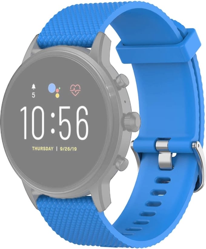 Siliconen bandje - geschikt voor Fossil Gen 5 / 5E / 6 - blauw