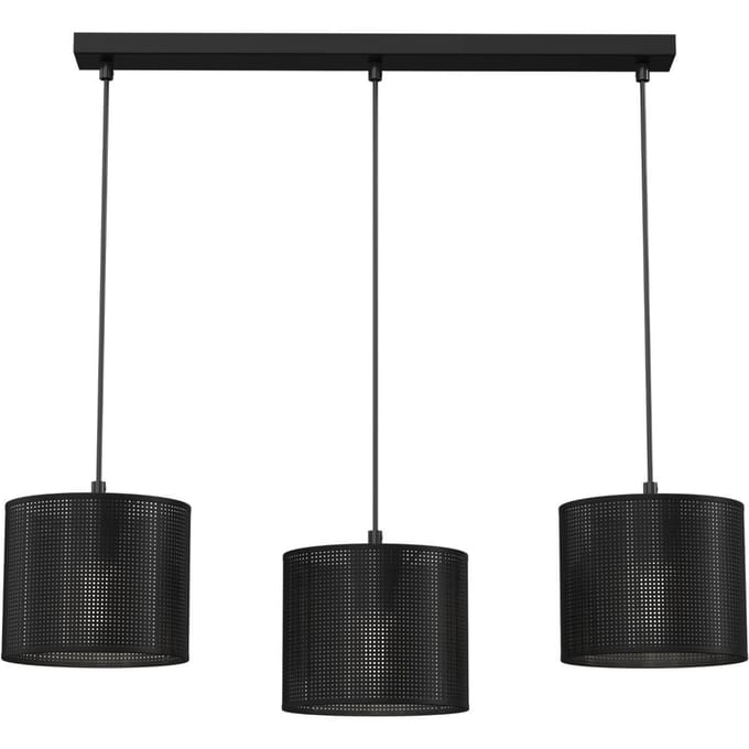 Luminex Hanglamp Jovin, zwart, 75 cm, 3-lamps, lineair
