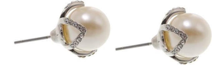 Behave - Oorsteker met Parel en Blad Design - 1,4 cm