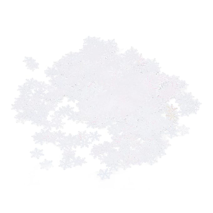 1000 Stuks Sneeuwvlok Confetti 0.9in Levendige Kleur Herbruikbaar Plastic Multifunctioneel Kerstconfetti wit