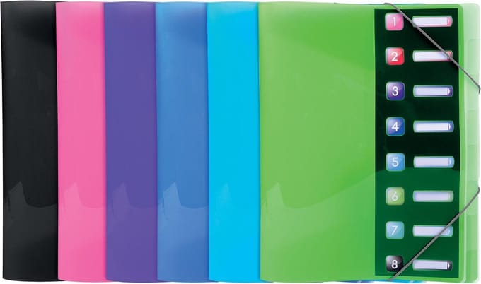 Exacompta IDERAMA® PP Harmonika Sorteermap - 8 indelingen - Geassorteerd - 58670E