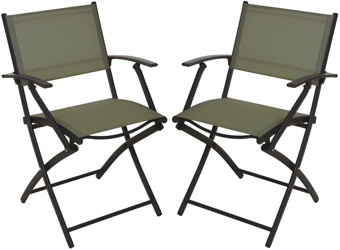 Redcliffs Klapstoel - 2x - groen - opklapbaar - 46 x 52 x 85 cm - staal/polyester - campingstoel/tuinstoel