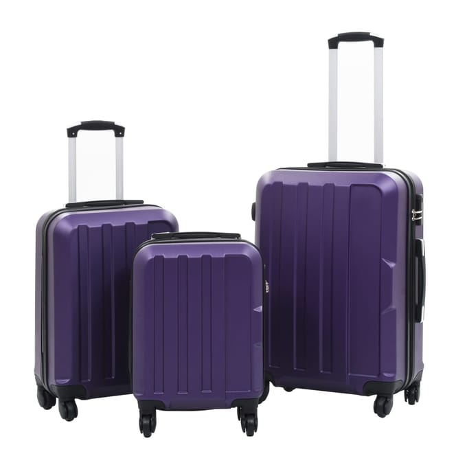 vidaXL - 3-delige - Harde - kofferset - ABS - paars