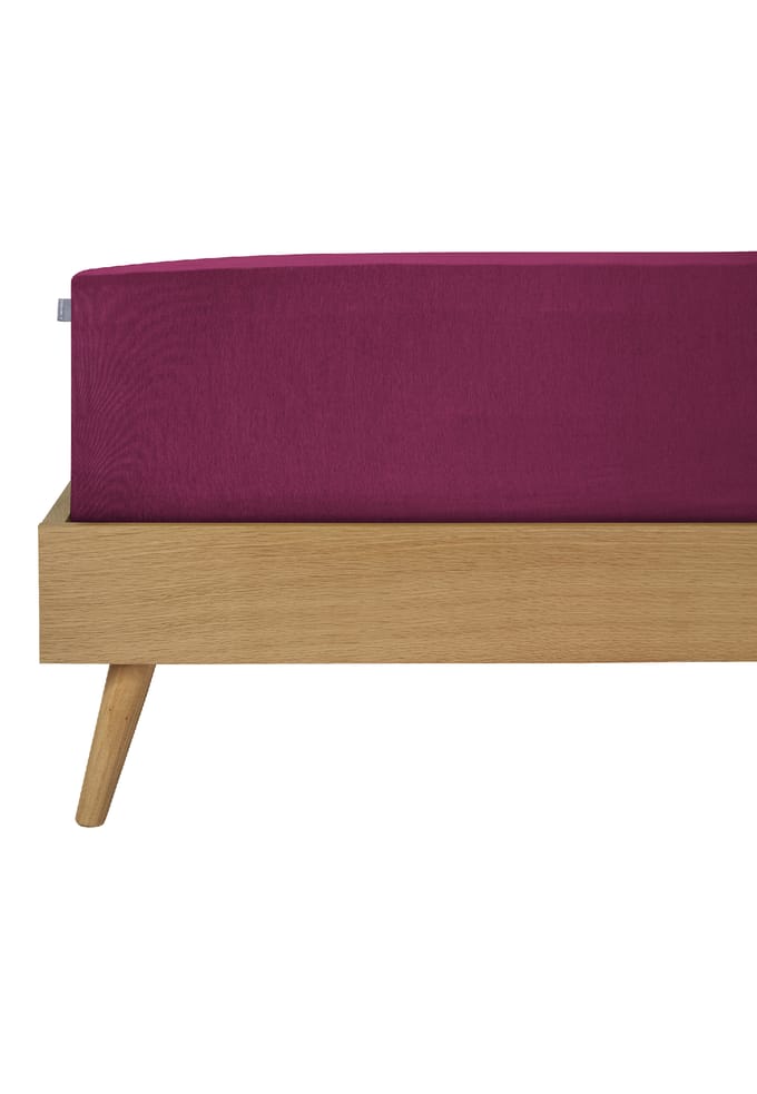 Hoeslaken van jersey, kleur bessenrood - SCHIESSER Home 100*200