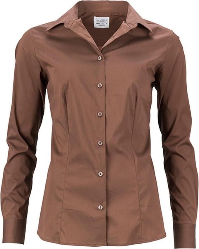 James and Nicholson Dames/dames Slim Fit Shirt (Bruin)