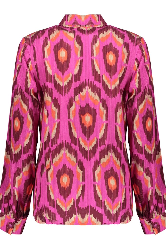 Geisha Blouse Print Pink/fuchsia Größe: L | Longsleeves Outlet | Damen | Rosa