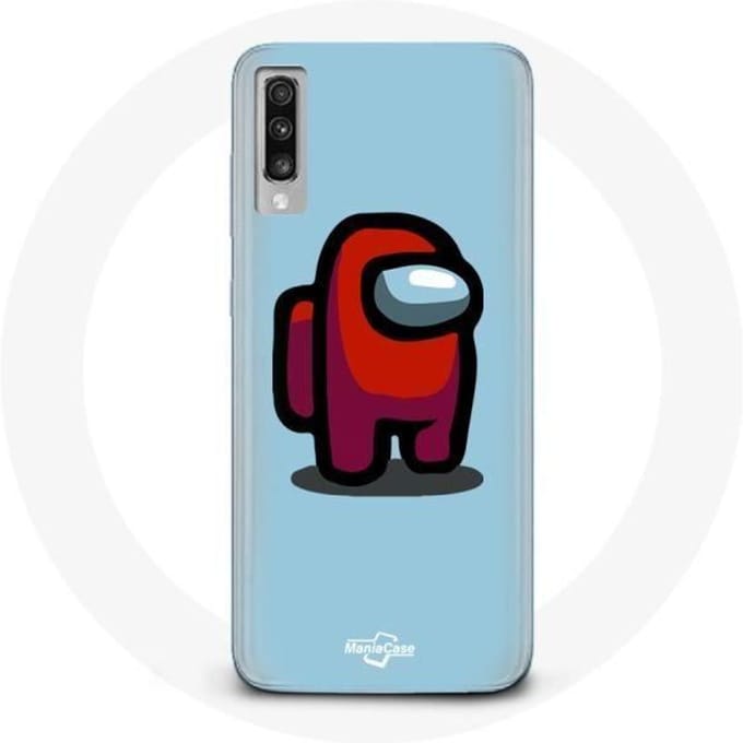 Case voor Samsung Galaxy A50 Among Us videogame Blauwe achtergrond