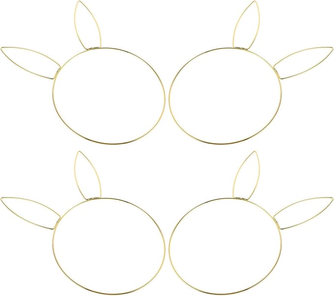 Paaskrans Frames - Paasdecoratie - DIY Projecten - Konijnenkop Vorm - 33 x 20 cm - Goud
