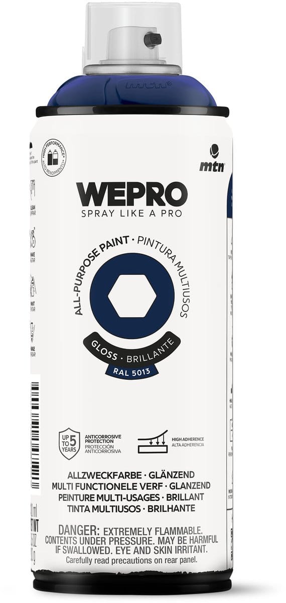Spuitbus Ral 5013 Blauw Glans MTN WEPRO ALL-PURPOSE PAINT 400ML
