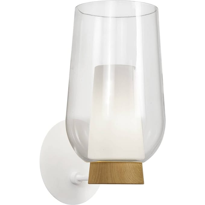 Mantra Iluminación Nora wandlamp, wit-transparant, glas, metaal