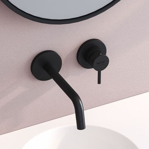 Kronenbach Lima 2.0 Black wall-mounted basin mixer 17.5 cm incl. basic body 100.1814SMKBN
