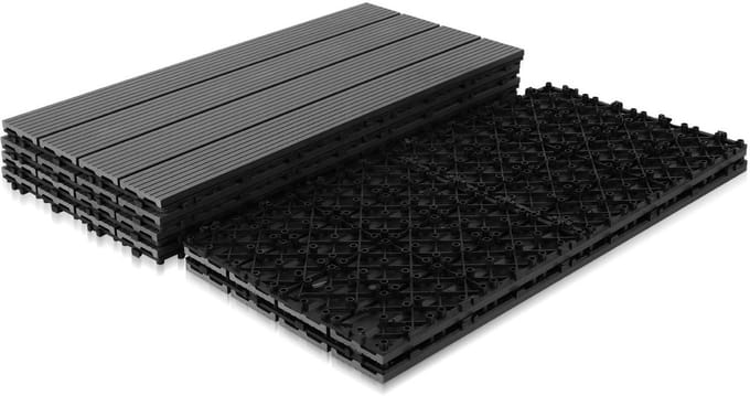 Set van 30 WPC Terrastegels Houtlook Kliktegels voor Balkon en Tuin 5m²