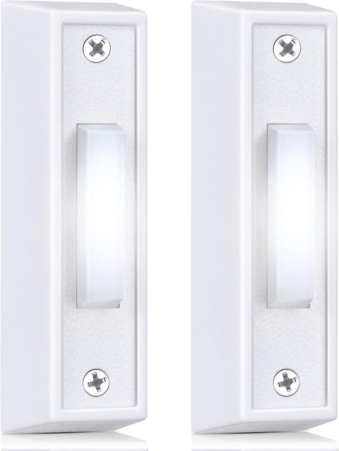2x Verlichte Deurbel Drukknop met LED Indicatie voor Bedrade Systemen