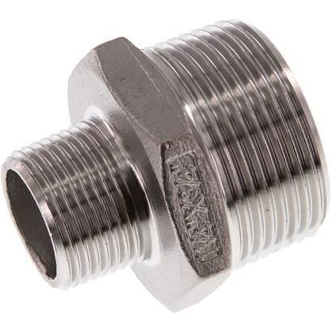 R 1 1/4'' x R 3/4'' RVS Borstnippel 16 Bar