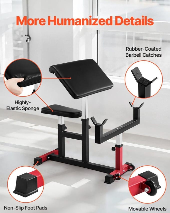 Preacher Curl Bank Verstelbaar Home Gym Biceps Machine Barbell Apparatuur