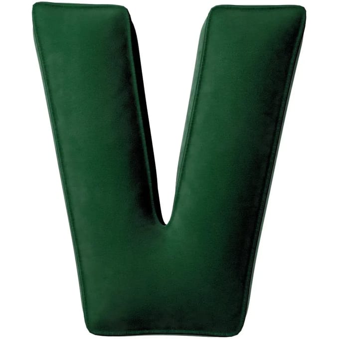 Kussen letter v Yellow Tipi Posh Velvet