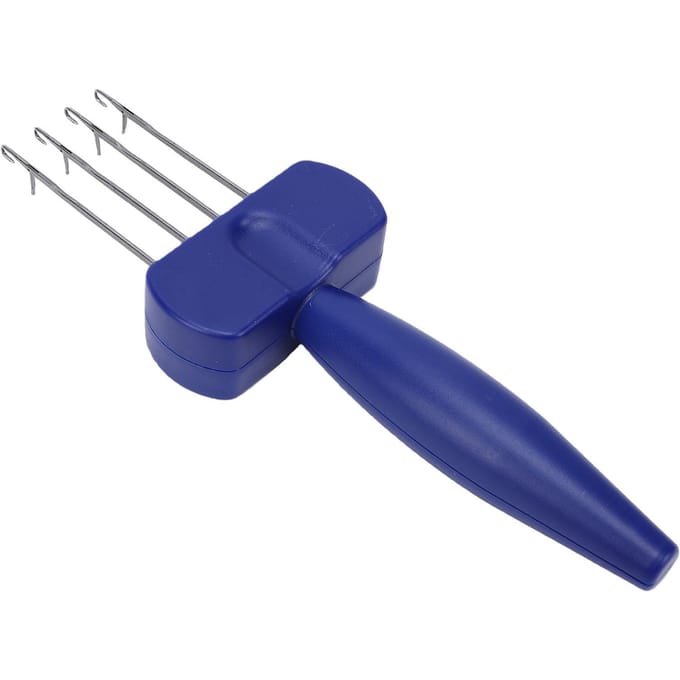 4 Latch Hook Cord Brei Tool Ergonomisch Handvat Afhechten Haaknaald I-snoer Maker voor Knutselprojecten 4 Haken blue