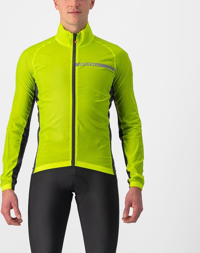 Castelli SQUADRA STRETCH fietsjas ELECTRIC LIME/DARK GRAY - Mannen - maat XS
