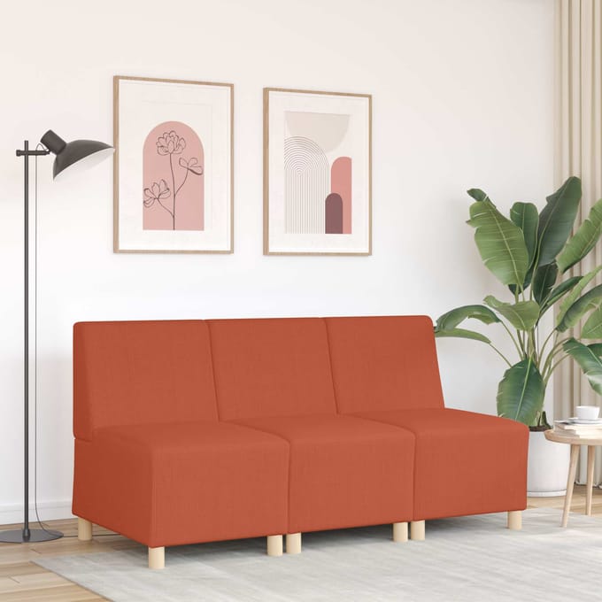 vidaXL Modulaire Bankeenheid Armlos Oranje 55 x 74 x 82 cm Katoen Stof