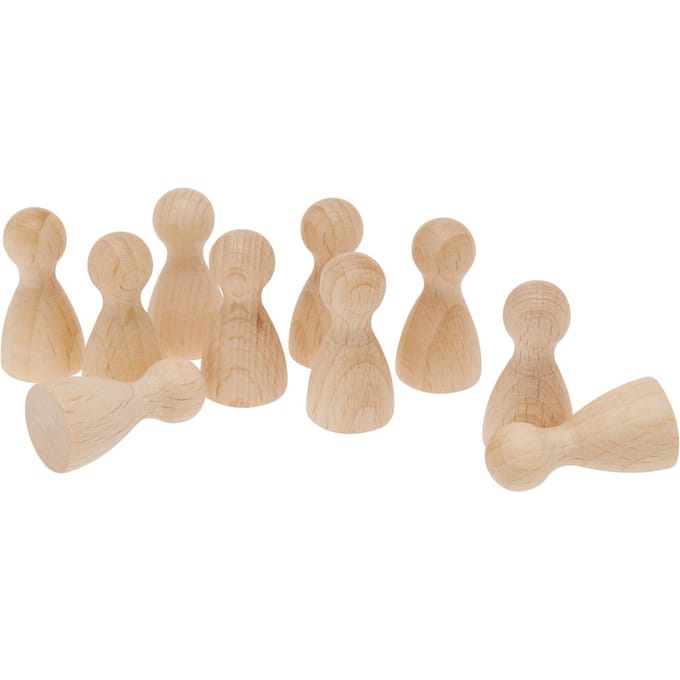 Houten speelgoedfiguur, 28 mm, 10 stuks