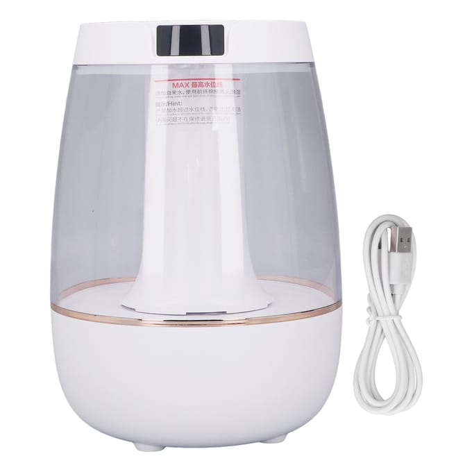 Humidificateur d'air Blanc Double Pulvérisation Silencieux USB 3L Grande Capacité Humidificateur de Brume pour Bureau Maison white