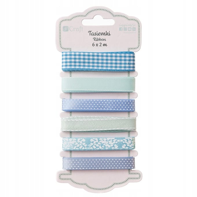 Decoratieve Lintjes Blauw 6 Patronen 2m - dpCraft Satijn & Grosgrain