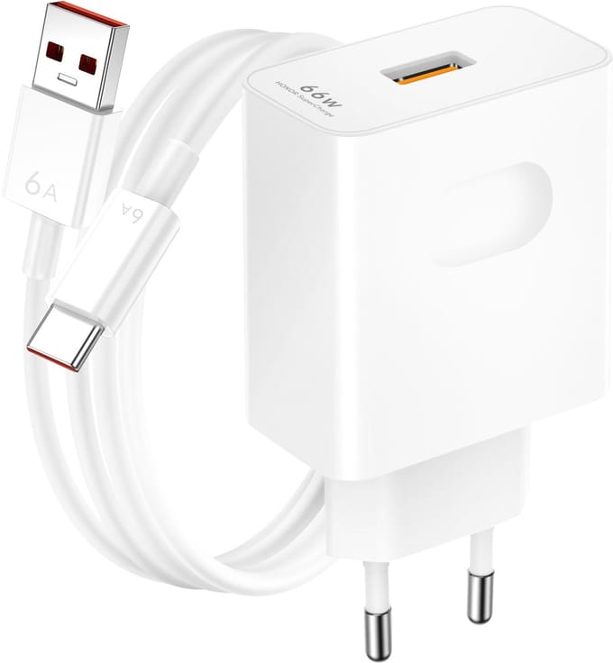 Honor 66W Supercharge Oplader met USB-A naar USB-C-kabel - Wit