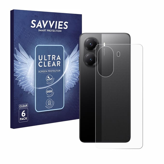 Savvies - Screenprotector voor Xiaomi Poco X7 Pro (Achterkant) - Folie Beschermfolie transparant 6 Stuks