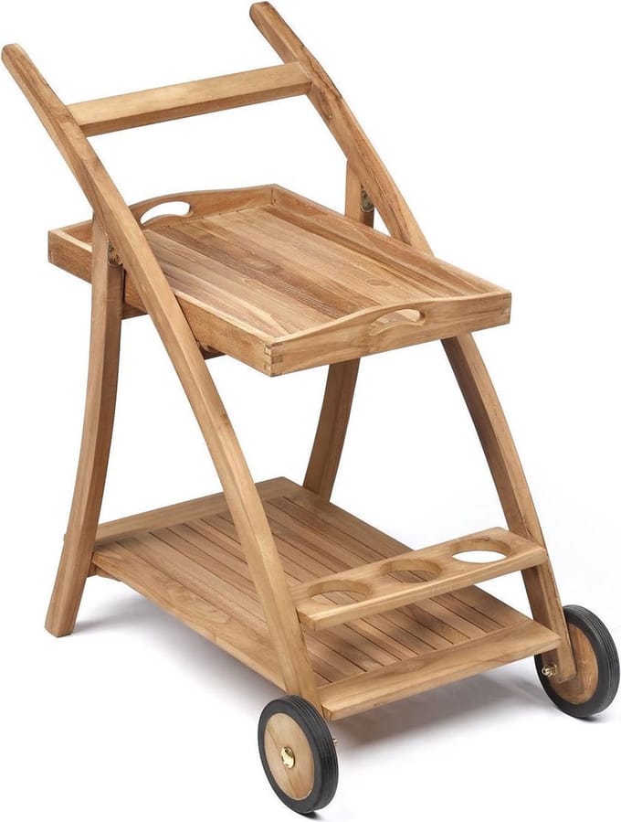 Teakea - Serveerwagen teak 56 x 78 x 85 cm - op wielen