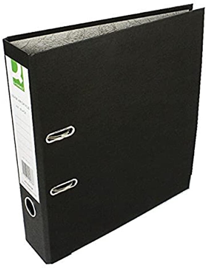 Leverarchmappen A4 Karton Kern met Papieren Kaft Pack van 10 Zwart